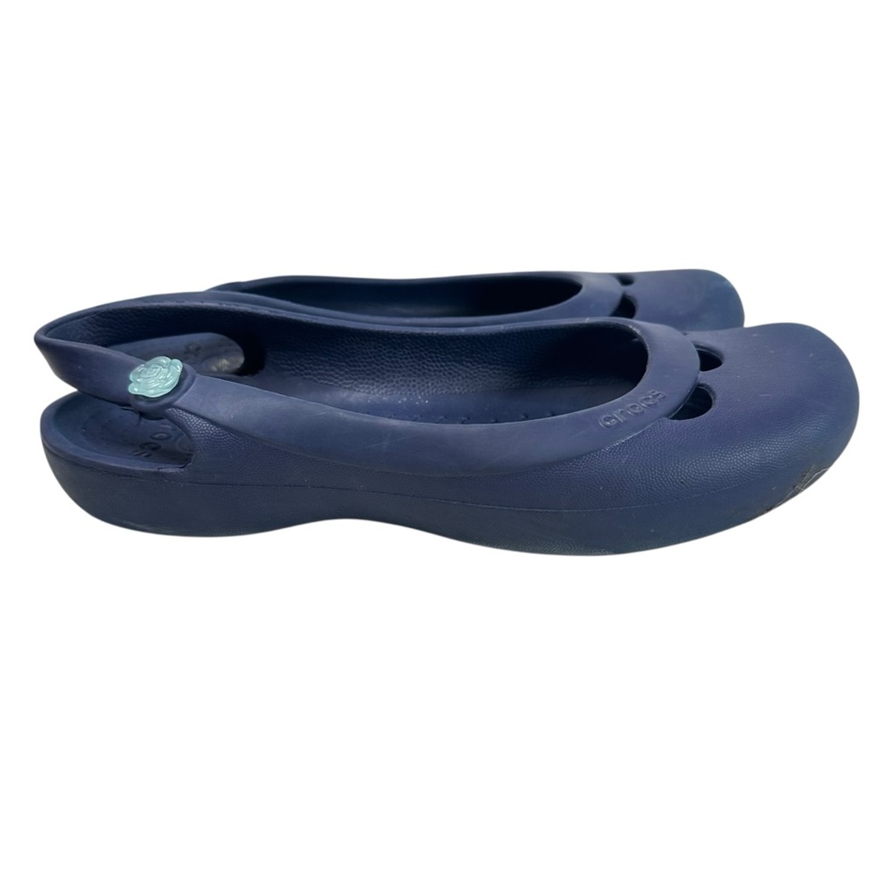 Crocs Jayna Flower Detail Flats Size 9 Slip-On Lightweight Ballet Style Casual